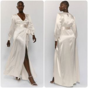 Reformation Rya Silk Dress in Ivory